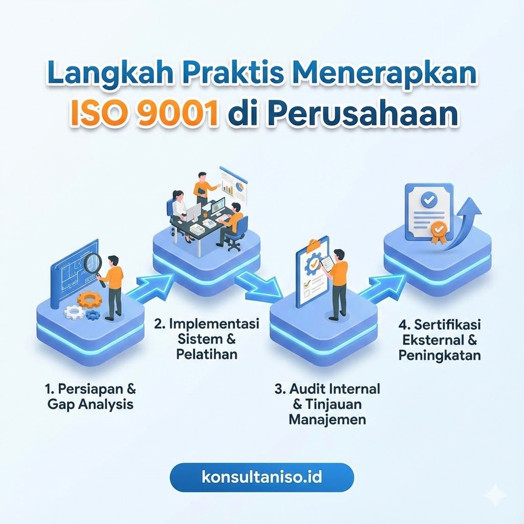 Langkah praktis menerapkan ISO 9001 di perusahaan bersama konsultaniso.id