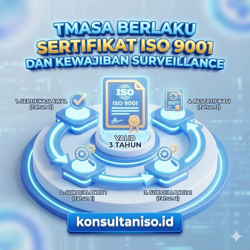 Masa berlaku sertifikat ISO 9001 dan kewajiban audit surveillance perusahaan