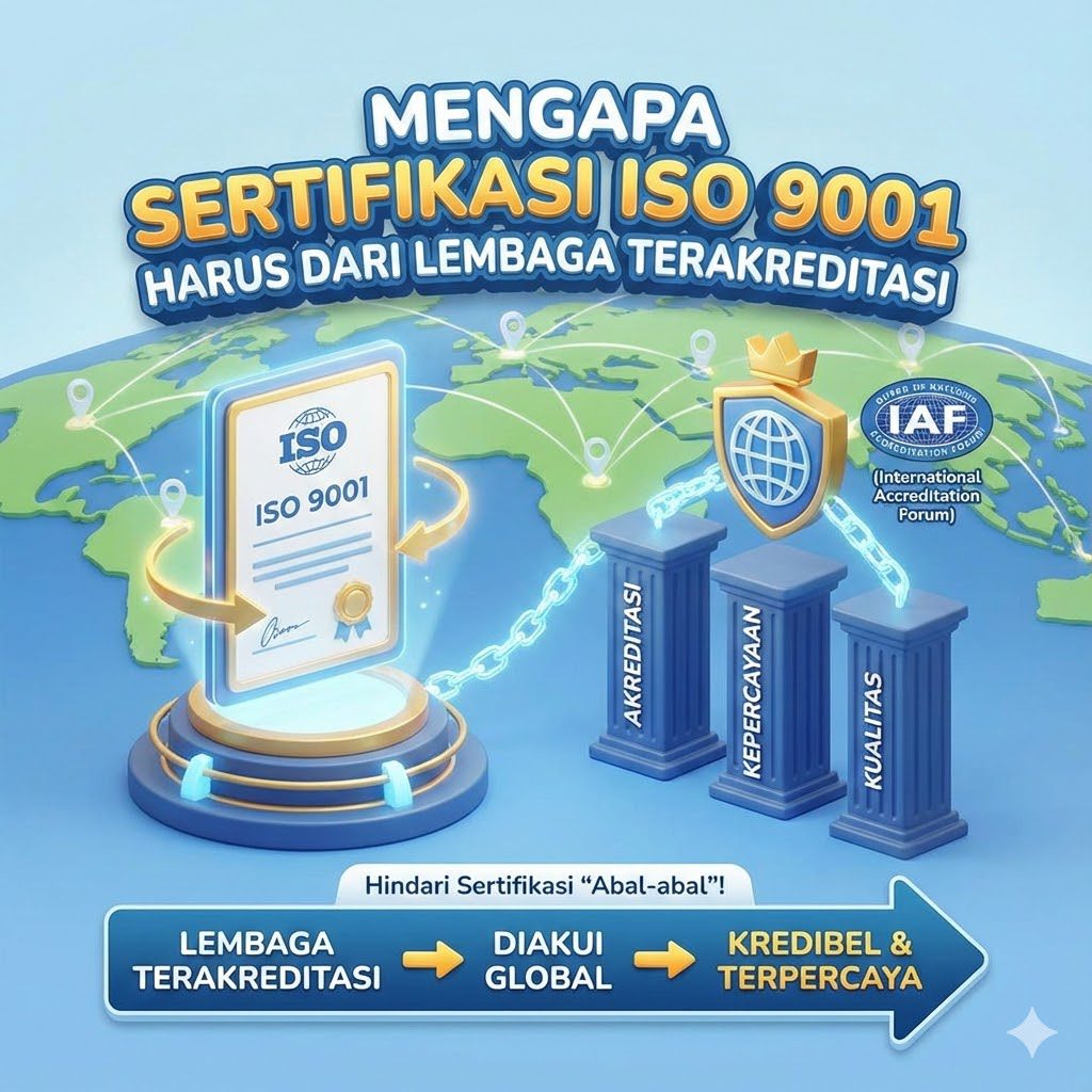 Sertifikasi ISO 9001 dari lembaga terakreditasi resmi