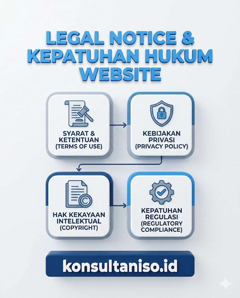 Legal Notice dan kepatuhan hukum website Konsultaniso.id