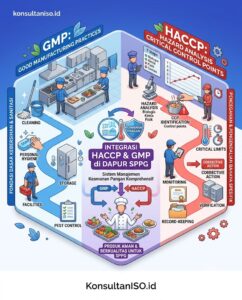 Perbedaan HACCP dan Good Manufacturing Practices (GMP) di dapur Satuan Pelayanan Pemenuhan Gizi (SPPG) bersama konsultaniso.id