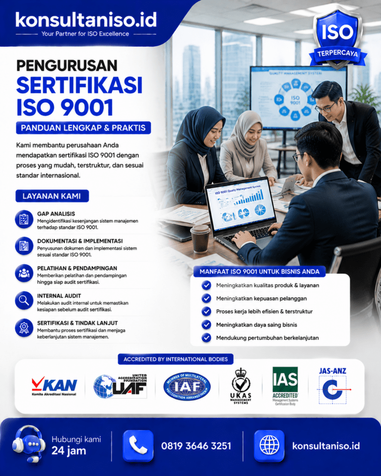 Proses pengurusan sertifikasi ISO 9001 untuk perusahaan di Indonesia