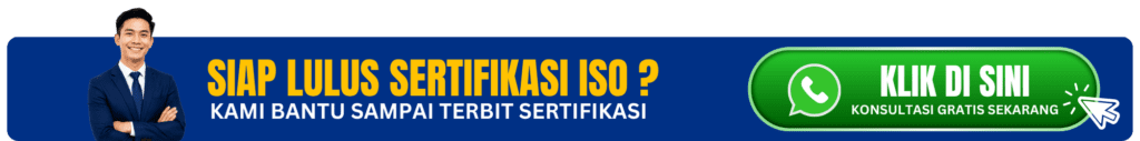 Konsultan ISO Indonesia dengan staf customer service tersenyum ramah dan percaya diri