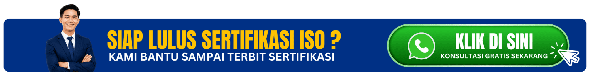 Konsultan ISO Indonesia dengan staf customer service tersenyum ramah dan percaya diri