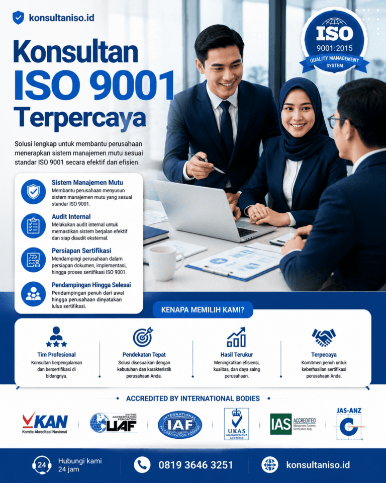 Konsultan ISO 9001 terpercaya untuk implementasi sistem manajemen mutu