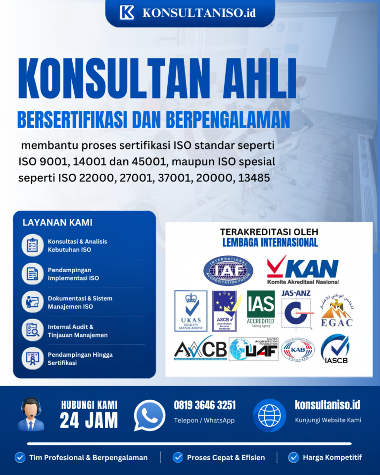 Biaya jasa konsultan ISO 9001 untuk implementasi sistem manajemen mutu