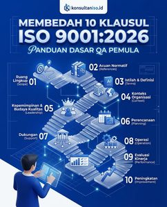 Infografis 10 Klausul ISO 9001 2026 dan Siklus PDCA untuk QA Pemula